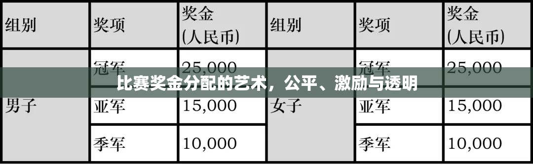 比赛奖金分配的艺术，公平、激励与透明